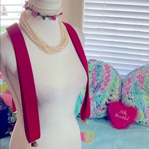 Red suspenders (braces) with brass fittings works for men too!